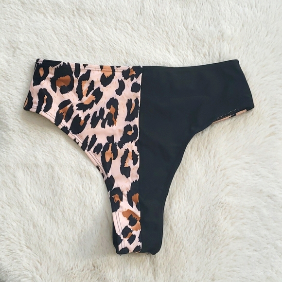 Leopard Ruffle Strap Bandeau High Waist Bikini Set - Picture 10 of 11